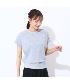 Liliane Burty ECLAT（Sサイズ） / リリアンビューティ エクラ カットソー | 【S・Mサイズ】裏毛　パール加工シャツ