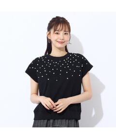 Liliane Burty ECLAT（Sサイズ） / リリアンビューティ エクラ カットソー | 【S・Mサイズ】裏毛　パール加工シャツ