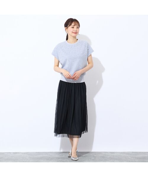 Liliane Burty ECLAT（Sサイズ） / リリアンビューティ エクラ カットソー | 【S・Mサイズ】裏毛　パール加工シャツ | 詳細1