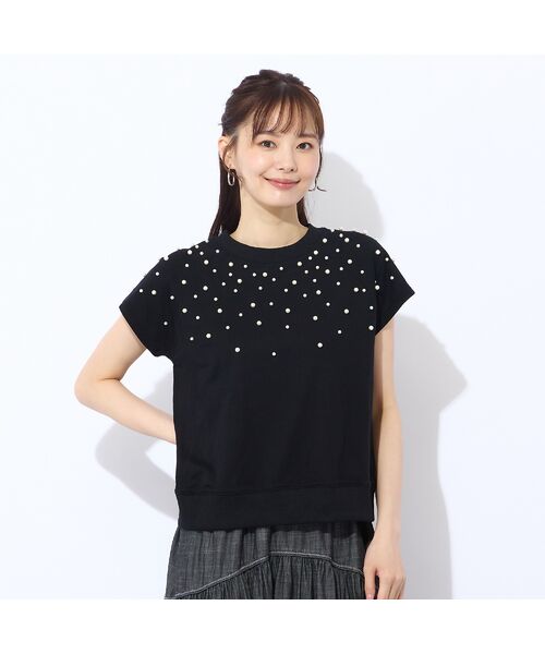 Liliane Burty ECLAT（Sサイズ） / リリアンビューティ エクラ カットソー | 【S・Mサイズ】裏毛　パール加工シャツ | 詳細2