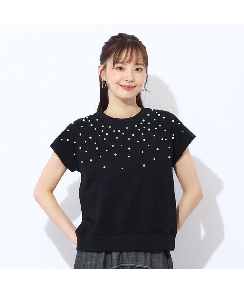 Liliane Burty ECLAT（Sサイズ） / リリアンビューティ エクラ カットソー | 【S・Mサイズ】裏毛　パール加工シャツ | 詳細3