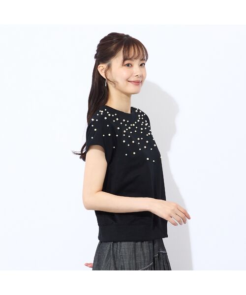 Liliane Burty ECLAT（Sサイズ） / リリアンビューティ エクラ カットソー | 【S・Mサイズ】裏毛　パール加工シャツ | 詳細4