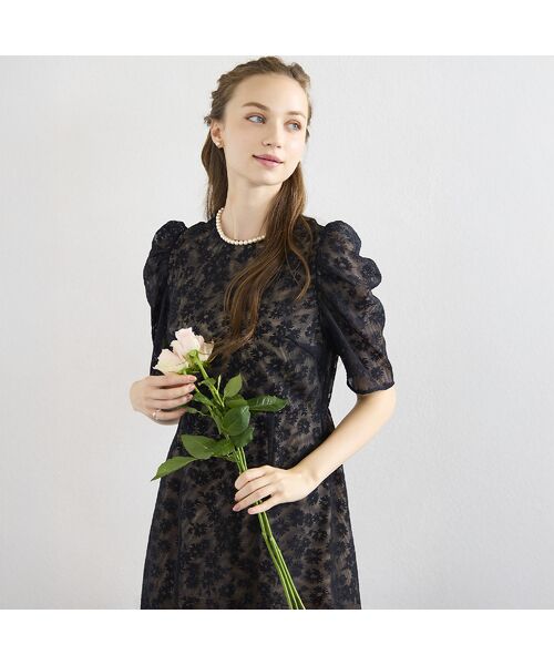 Liliane Burty ECLAT（Sサイズ） / リリアンビューティ エクラ ミニ丈・ひざ丈ワンピース | メッシュレースプリントワンピース | 詳細6