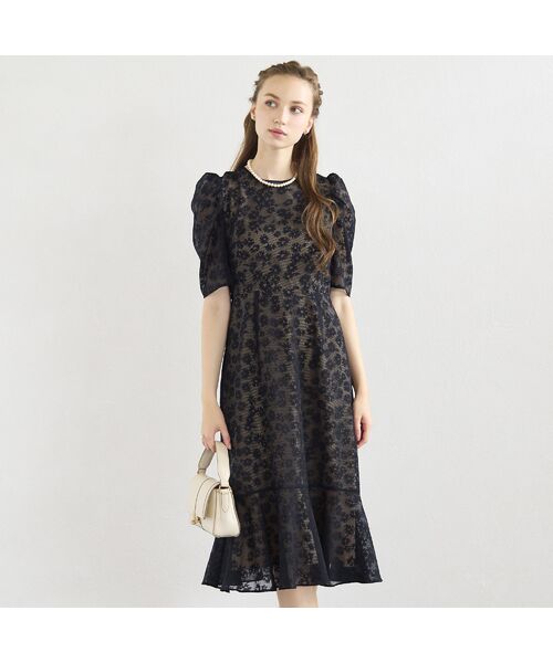Liliane Burty ECLAT（Sサイズ） / リリアンビューティ エクラ ミニ丈・ひざ丈ワンピース | メッシュレースプリントワンピース | 詳細7