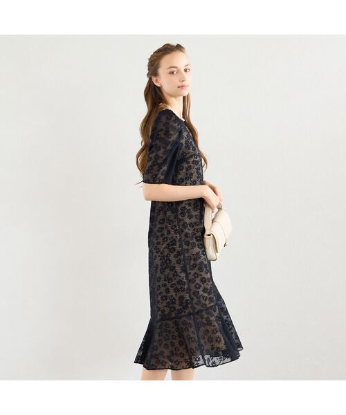 Liliane Burty ECLAT（Sサイズ） / リリアンビューティ エクラ ミニ丈・ひざ丈ワンピース | メッシュレースプリントワンピース | 詳細8