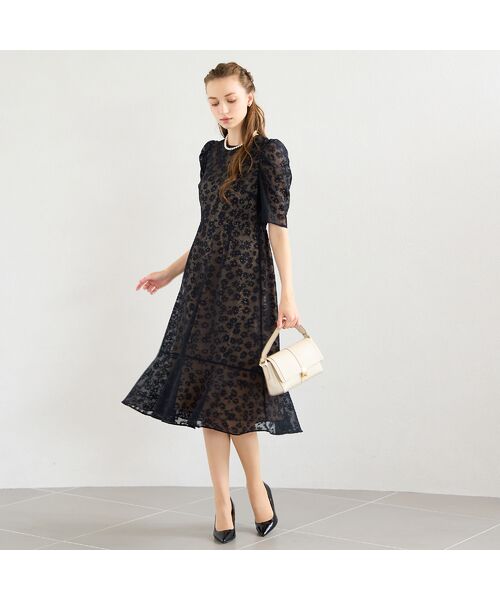 Liliane Burty ECLAT（Sサイズ） / リリアンビューティ エクラ ミニ丈・ひざ丈ワンピース | メッシュレースプリントワンピース | 詳細11