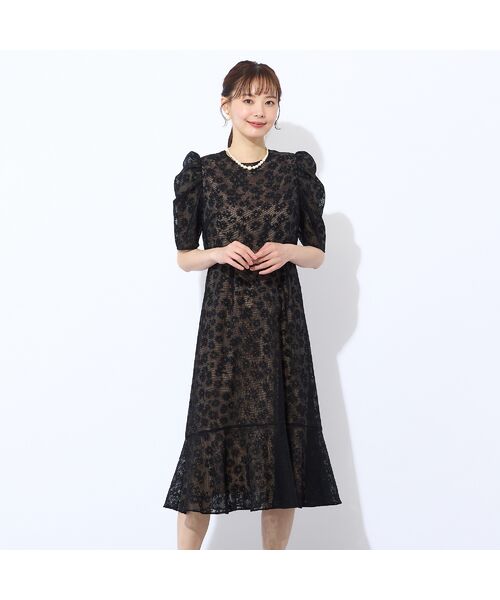 Liliane Burty ECLAT（Sサイズ） / リリアンビューティ エクラ ミニ丈・ひざ丈ワンピース | メッシュレースプリントワンピース | 詳細13