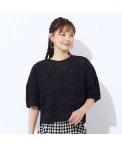 Liliane Burty ECLAT（Sサイズ） / リリアンビューティ エクラ シャツ・ブラウス | 【洗える】綿レースプルオーバーブラウス