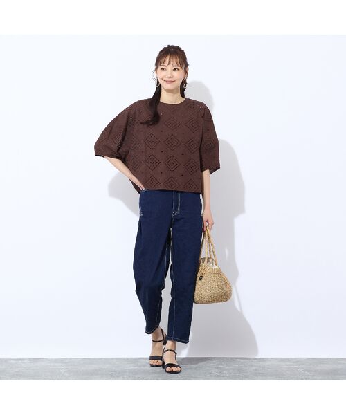 Liliane Burty ECLAT（Sサイズ） / リリアンビューティ エクラ シャツ・ブラウス | 【洗える】綿レースプルオーバーブラウス | 詳細5