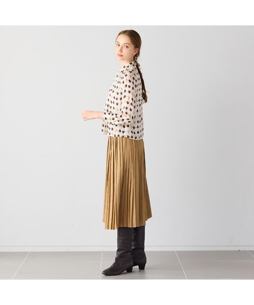 Liliane Burty ECLAT（Sサイズ） / リリアンビューティ エクラ シャツ・ブラウス | 【洗える】チョコレートプリントボウタイブラウス | 詳細6