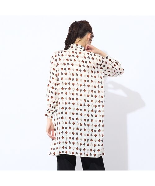 Liliane Burty ECLAT（Sサイズ） / リリアンビューティ エクラ シャツ・ブラウス | 【洗える】チョコレートプリントロングブラウス | 詳細2