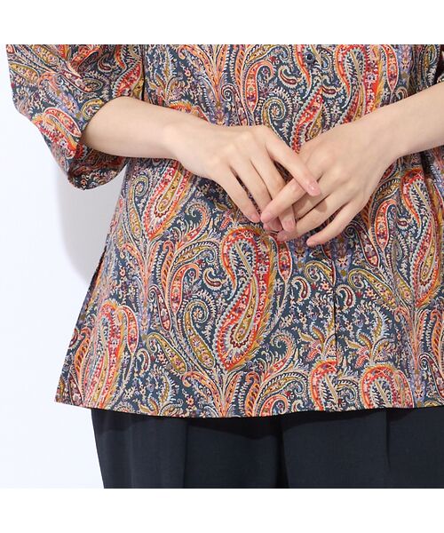 Liliane Burty ECLAT（Sサイズ） / リリアンビューティ エクラ シャツ・ブラウス | 【洗える】リバティ　ペイズリープリントロングブラウス | 詳細10