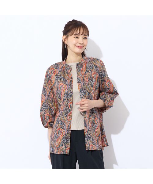 Liliane Burty ECLAT（Sサイズ） / リリアンビューティ エクラ シャツ・ブラウス | 【洗える】リバティ　ペイズリープリントロングブラウス | 詳細2