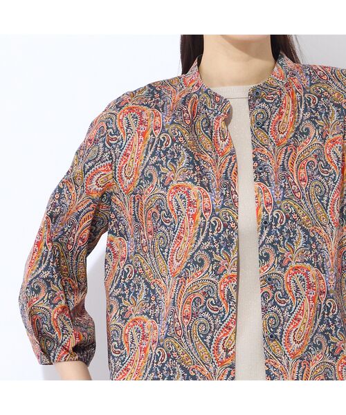 Liliane Burty ECLAT（Sサイズ） / リリアンビューティ エクラ シャツ・ブラウス | 【洗える】リバティ　ペイズリープリントロングブラウス | 詳細9