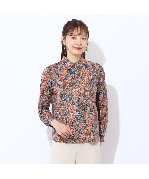 Liliane Burty ECLAT（Sサイズ） / リリアンビューティ エクラ シャツ・ブラウス | 【洗える】リバティ　ペイズリープリント衿付きブラウス | 詳細2