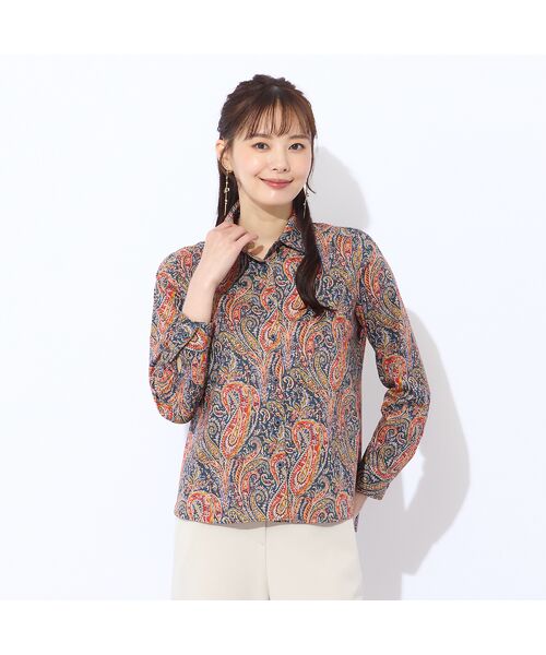 Liliane Burty ECLAT（Sサイズ） / リリアンビューティ エクラ シャツ・ブラウス | 【洗える】リバティ　ペイズリープリント衿付きブラウス | 詳細3