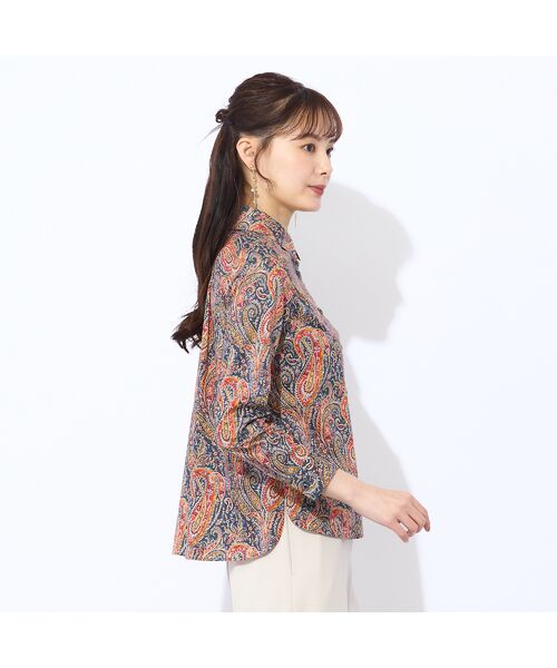 Liliane Burty ECLAT（Sサイズ） / リリアンビューティ エクラ シャツ・ブラウス | 【洗える】リバティ　ペイズリープリント衿付きブラウス | 詳細4