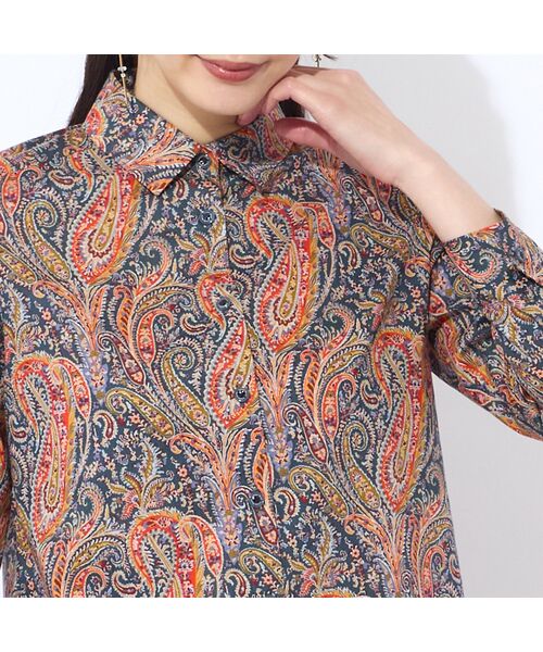Liliane Burty ECLAT（Sサイズ） / リリアンビューティ エクラ シャツ・ブラウス | 【洗える】リバティ　ペイズリープリント衿付きブラウス | 詳細7