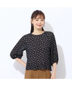 Liliane Burty ECLAT（Sサイズ） / リリアンビューティ エクラ シャツ・ブラウス | 【洗える】ストレッチシアープリントブラウス