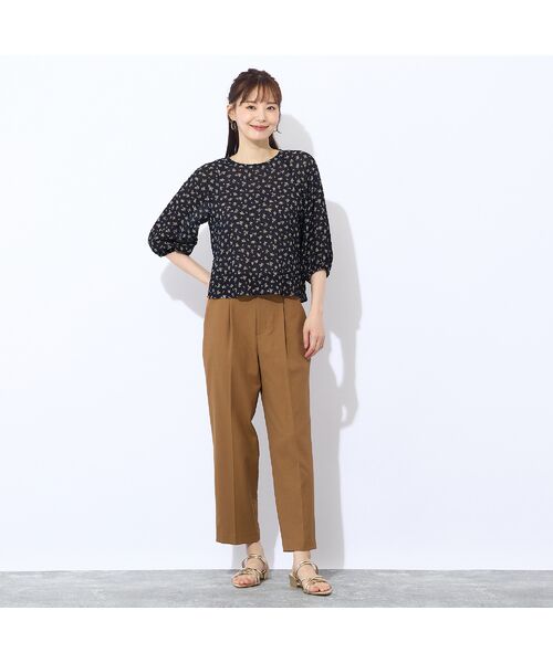 Liliane Burty ECLAT（Sサイズ） / リリアンビューティ エクラ シャツ・ブラウス | 【洗える】ストレッチシアープリントブラウス | 詳細5