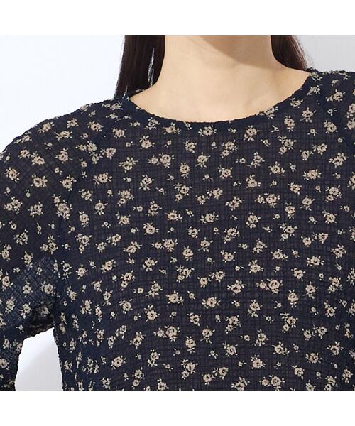 Liliane Burty ECLAT（Sサイズ） / リリアンビューティ エクラ シャツ・ブラウス | 【洗える】ストレッチシアープリントブラウス | 詳細6