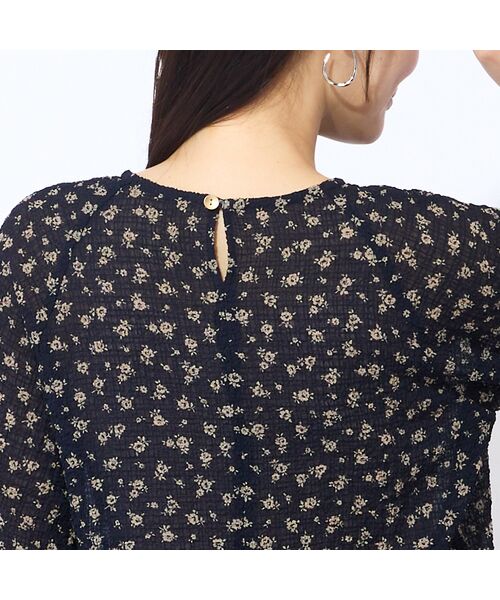 Liliane Burty ECLAT（Sサイズ） / リリアンビューティ エクラ シャツ・ブラウス | 【洗える】ストレッチシアープリントブラウス | 詳細8