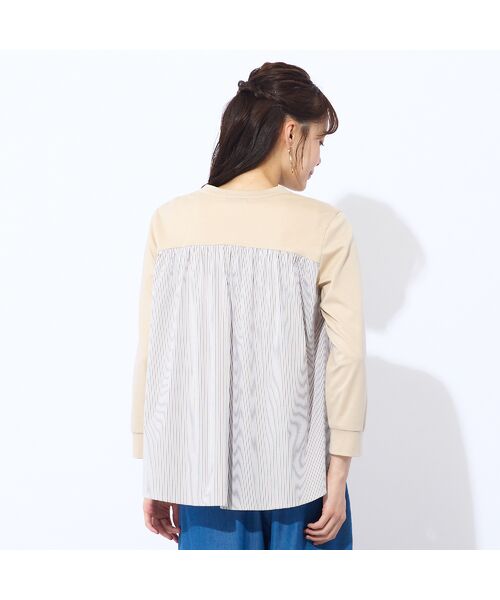 Liliane Burty ECLAT（Sサイズ） / リリアンビューティ エクラ カーディガン・ボレロ | 【洗える】ポンチ×ストライプカーディガン | 詳細2