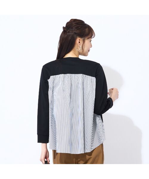 Liliane Burty ECLAT（Sサイズ） / リリアンビューティ エクラ カーディガン・ボレロ | 【洗える】ポンチ×ストライプカーディガン | 詳細7