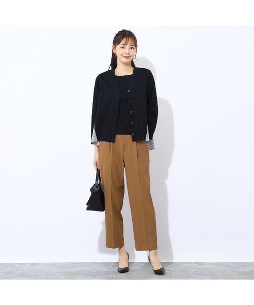 Liliane Burty ECLAT（Sサイズ） / リリアンビューティ エクラ カーディガン・ボレロ | 【洗える】ポンチ×ストライプカーディガン | 詳細8