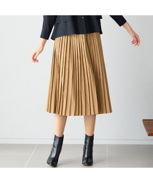 Liliane Burty ECLAT（Sサイズ） / リリアンビューティ エクラ ミニ・ひざ丈スカート | シャンブレーツイル　プリーツスカート | 詳細1