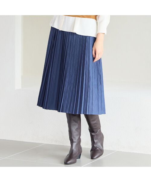 Liliane Burty ECLAT（Sサイズ） / リリアンビューティ エクラ ミニ・ひざ丈スカート | シャンブレーツイル　プリーツスカート | 詳細13