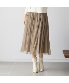 Liliane Burty ECLAT（Sサイズ） / リリアンビューティ エクラ ミニ・ひざ丈スカート | 【洗える・リバーシブル】チュール×デシンスカート