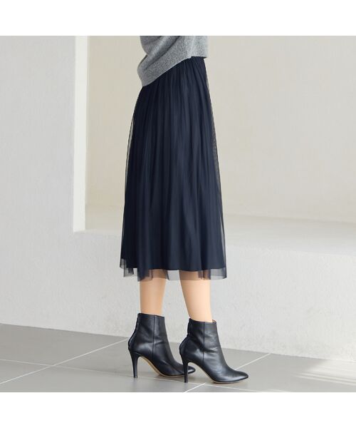 Liliane Burty ECLAT（Sサイズ） / リリアンビューティ エクラ ミニ・ひざ丈スカート | 【洗える・リバーシブル】チュール×デシンスカート | 詳細4