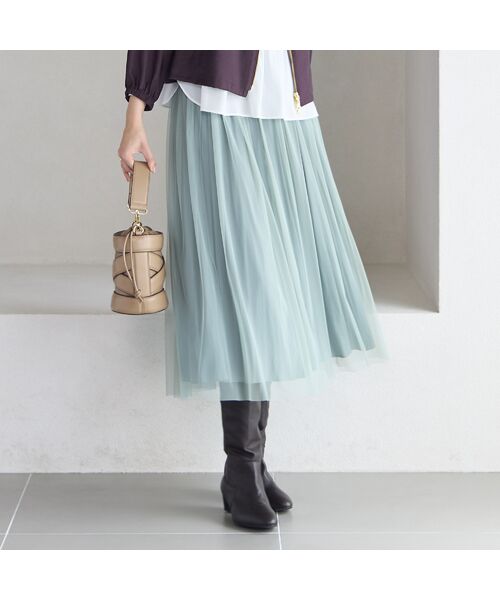 Liliane Burty ECLAT（Sサイズ） / リリアンビューティ エクラ ミニ・ひざ丈スカート | 【洗える・リバーシブル】チュール×デシンスカート | 詳細13