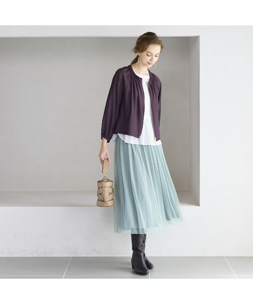 Liliane Burty ECLAT（Sサイズ） / リリアンビューティ エクラ ミニ・ひざ丈スカート | 【洗える・リバーシブル】チュール×デシンスカート | 詳細17