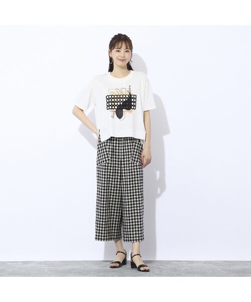 Liliane Burty ECLAT（Sサイズ） / リリアンビューティ エクラ ショート・ハーフ・半端丈パンツ | 【洗える】リネンチェックプルオールゴムパンツ | 詳細16