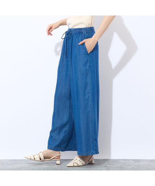 Liliane Burty ECLAT(Sサイズ) / リリアンビューティ エクラ デニムパンツ | 【洗える】オールゴムワイドリヨセルデニムパンツ | 詳細2