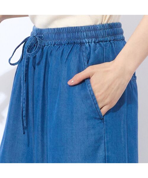 Liliane Burty ECLAT(Sサイズ) / リリアンビューティ エクラ デニムパンツ | 【洗える】オールゴムワイドリヨセルデニムパンツ | 詳細9