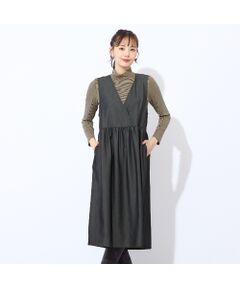 Liliane Burty ECLAT（Sサイズ） / リリアンビューティ エクラ ミニ丈・ひざ丈ワンピース | 【洗える・接触冷感】カシュクールジャンパードレス