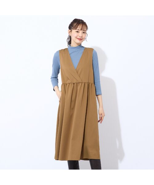 Liliane Burty ECLAT（Sサイズ） / リリアンビューティ エクラ ミニ丈・ひざ丈ワンピース | 【洗える・接触冷感】カシュクールジャンパードレス | 詳細6