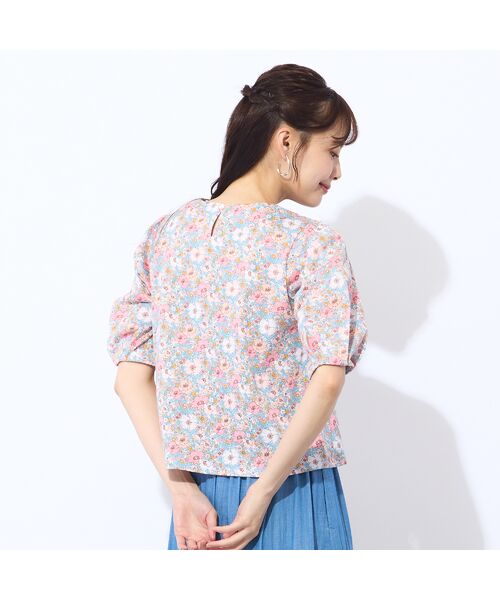 Liliane Burty ECLAT（Sサイズ） / リリアンビューティ エクラ カットソー | 【洗える】リバティ　ねこ/フラワープリントTシャツ | 詳細4