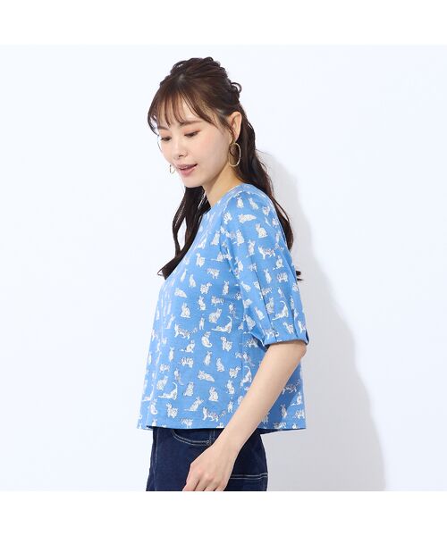 Liliane Burty ECLAT（Sサイズ） / リリアンビューティ エクラ カットソー | 【洗える】リバティ　ねこ/フラワープリントTシャツ | 詳細14