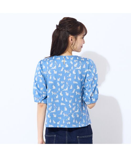 Liliane Burty ECLAT（Sサイズ） / リリアンビューティ エクラ カットソー | 【洗える】リバティ　ねこ/フラワープリントTシャツ | 詳細15