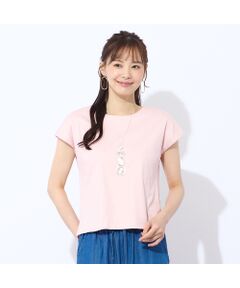 Liliane Burty ECLAT（Sサイズ） / リリアンビューティ エクラ カットソー | 【洗える】前身二重仕立てフレンチスリーブＴシャツ