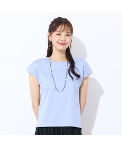 Liliane Burty ECLAT（Sサイズ） / リリアンビューティ エクラ カットソー | 【洗える】前身二重仕立てフレンチスリーブＴシャツ