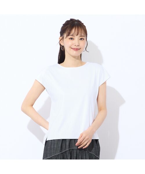 Liliane Burty ECLAT（Sサイズ） / リリアンビューティ エクラ カットソー | 【洗える】前身二重仕立てフレンチスリーブＴシャツ | 詳細1