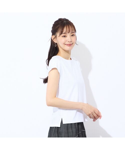 Liliane Burty ECLAT（Sサイズ） / リリアンビューティ エクラ カットソー | 【洗える】前身二重仕立てフレンチスリーブＴシャツ | 詳細2