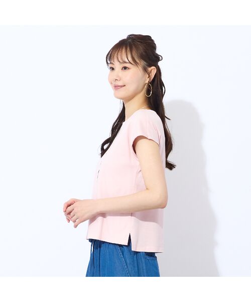 Liliane Burty ECLAT（Sサイズ） / リリアンビューティ エクラ カットソー | 【洗える】前身二重仕立てフレンチスリーブＴシャツ | 詳細6