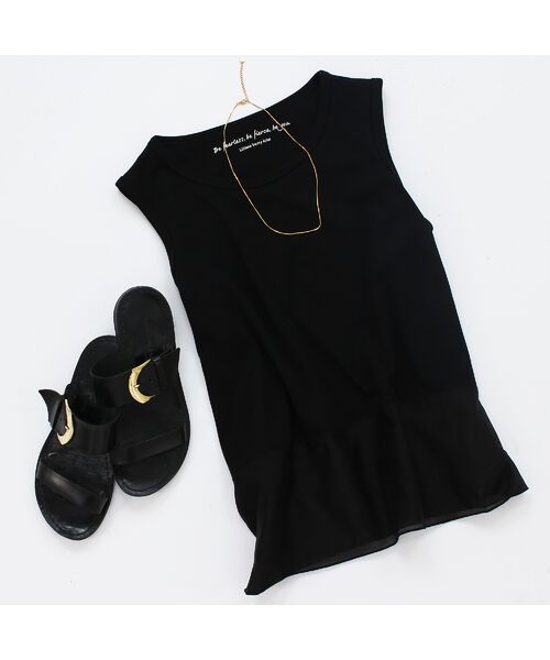 Liliane Burty ECLAT（Sサイズ） / リリアンビューティ エクラ カットソー | 【洗える】シアー配色使いタンクトップ | 詳細10