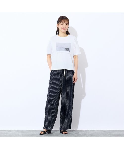 Liliane Burty ECLAT（Sサイズ） / リリアンビューティ エクラ カットソー | 【洗える・吸水速乾】綿100％ネコプリントTシャツ | 詳細5